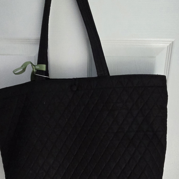 Vera Bradley Elegant Black Quilted Tote Bag - Picture 3 of 5